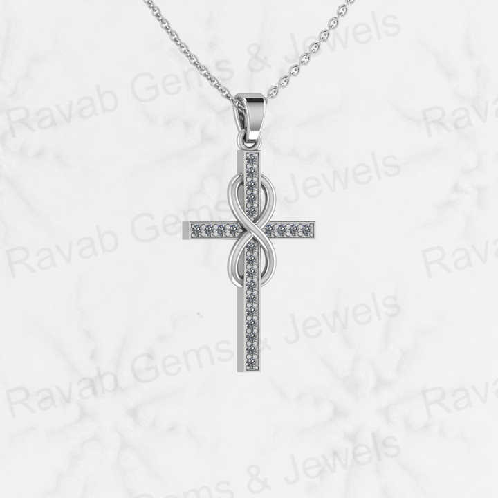 High Quality 925 Sterling Silver Holy Cross Pendant for Women Christian Religious Bowknot Design Rhodium Memorial Fine Jewelry