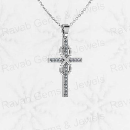 High Quality 925 Sterling Silver Holy Cross Pendant for Women Christian Religious Bowknot Design Rhodium Memorial Fine Jewelry
