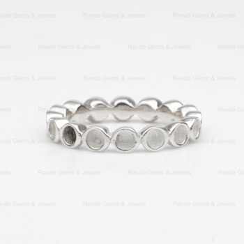 Best Selling 925 Sterling Solid Silver 3mm Shape Blank Bezel Setting Eternity Ring Keepsake Jewelry Findings Components