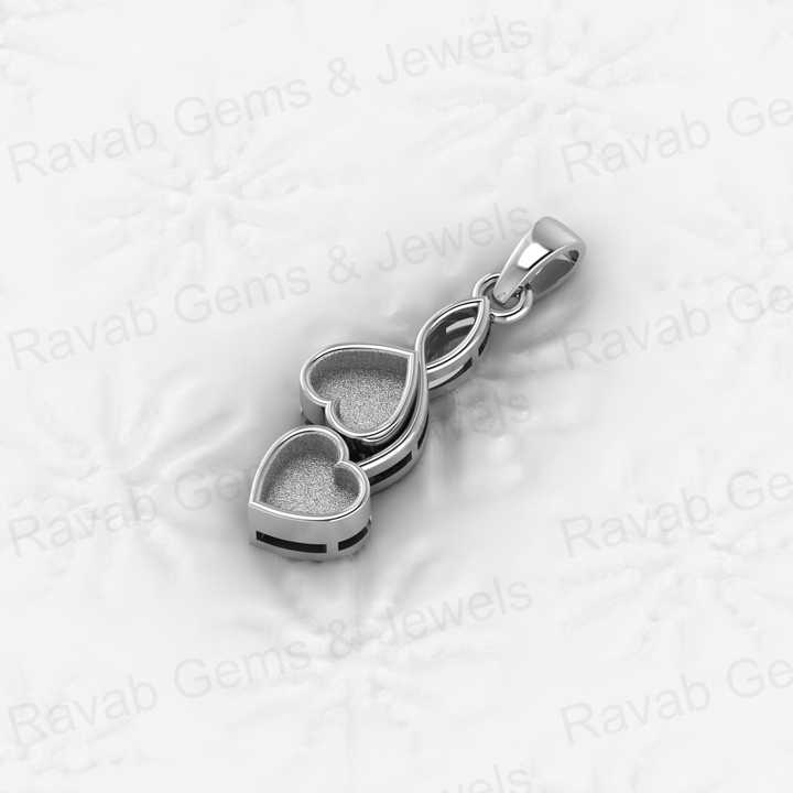 Superb 925 Sterling Silver 28.5mm Twins Heart Charm Semi Mount Couple Pendant Good Resin Ashes Work Jewelry Findings Component