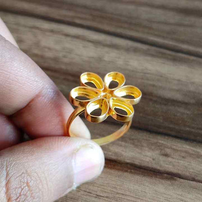Top Quality Genuine 925 Silver Pear Cup 6x4mm Flower Semi Mount Blank Bezel Setting Ring DIY Jewelry Making Findings Components