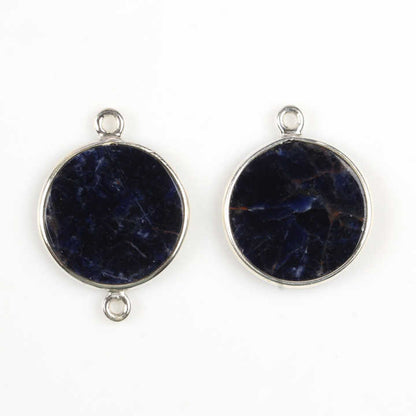 New Arrival Beautiful 12mm Genuine Dark Blue Sodalite Coin Best Quality Handmade Sterling Silver Charm Pendant Fine Pendants