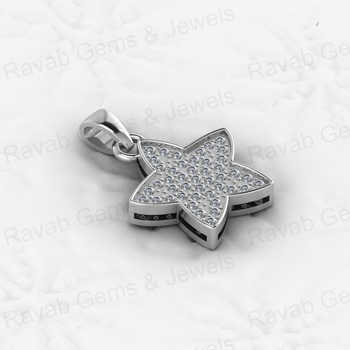 18\" Solid 925 Sterling Silver Necklace With Multi-Zircon Micro Pave Setting Universal Star-Fine Pendants & Charms