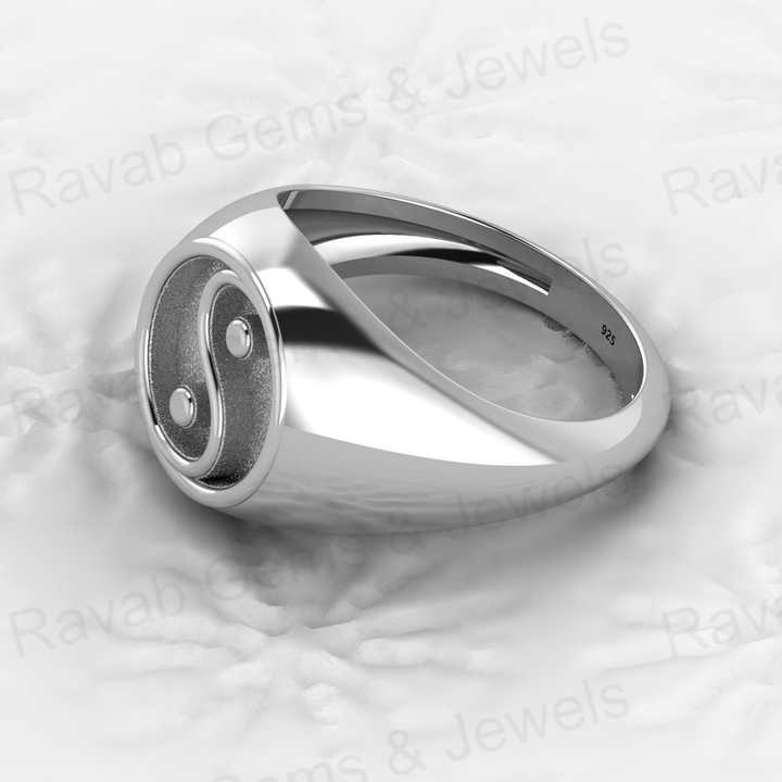 Best Quality Solid 925 Sterling Silver Yin Yang Symbol Semi Mount Blank Setting Ring Good for Resin & Ashes Work Keepsake