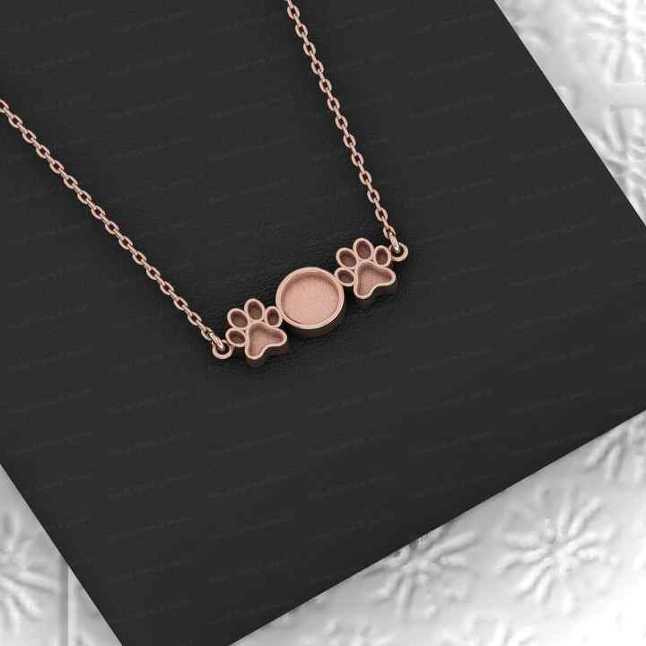 Best Quality 925 Silver Dog Paw Collet Cup Semi Mount Charm Pendant Necklace Setting Resin Ashes Jewelry Finding
