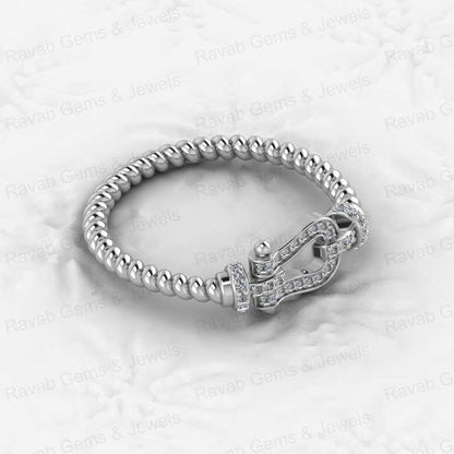 Top Selling 925 Silver CZ Heavue Horseshoe Rope Eternity Band Gold Vermeil Ring for Women Personalized Equestrian Fine Jewelry