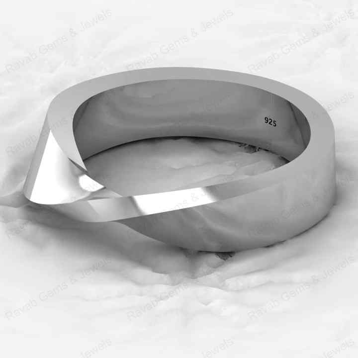 Top Quality Genuine 925 Sterling Silver Twist Mobius Design Gold Vermeil Eternity Band Men's Ring Personalized Fine Jewelry