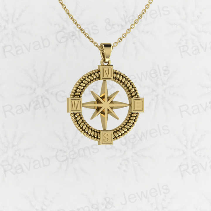 Top Quality Genuine 925 Sterling Silver Directions Star Compass 25mm Circle Pendant for Boys & Fine Jewelry Pendants & Charms