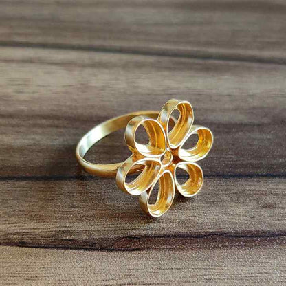 Top Quality Genuine 925 Silver Pear Cup 6x4mm Flower Semi Mount Blank Bezel Setting Ring DIY Jewelry Making Findings Components