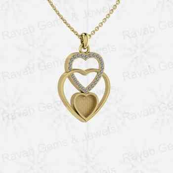 Superb 925 Silver 8mm Trio Heart With Zircon Semi Mounting Charm Pendant Setting for Ashes & Resin Breastmilk Keepsake Jewelry