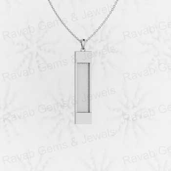925 Real Silver 8x38mm Slim Rectangle Bar Semi Mounting Charm Pendant Resin Ashes Work Jewelry Findings Jewelry Components