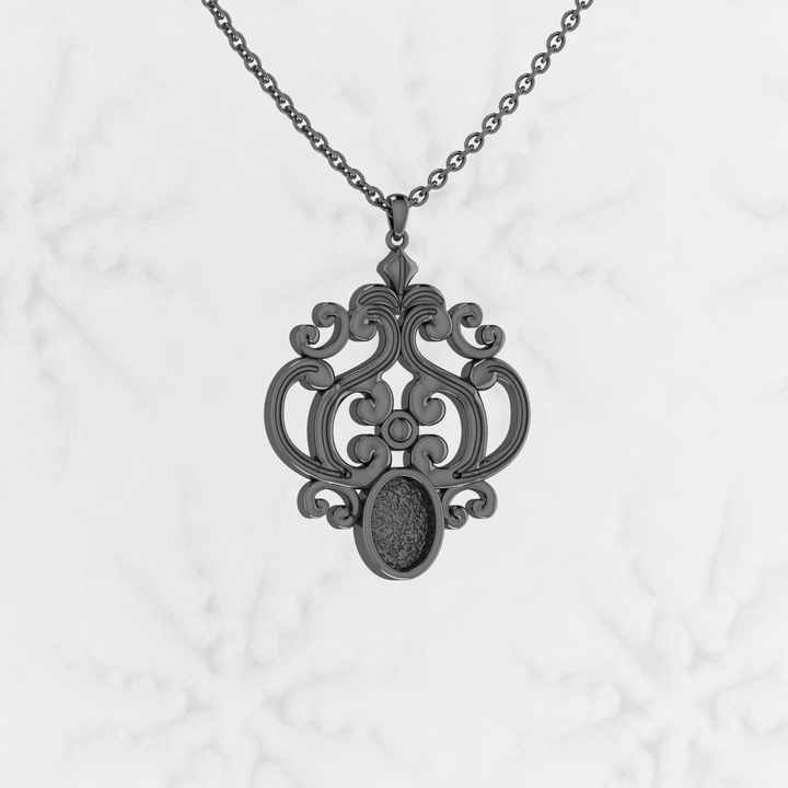 Genuine 925 Sterling Silver 25mm Vintage Filigree Design Semi Mounting Blank Base Charm Pendant Setting for Jewelry Finding