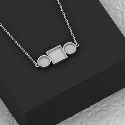 Valentine Sale 925 Silver Square Collet Cup Semi Mount Blank Charm Pendant Necklace Setting Ashes Resin Jewelry Findings