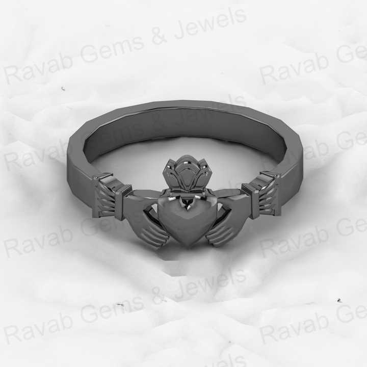 High Quality Genuine 925 Sterling Solid Silver Customized Celtic Claddagh Attractive Design Ring for Women Designer Jewelry