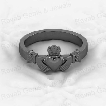 High Quality Genuine 925 Sterling Solid Silver Customized Celtic Claddagh Attractive Design Ring for Women Designer Jewelry