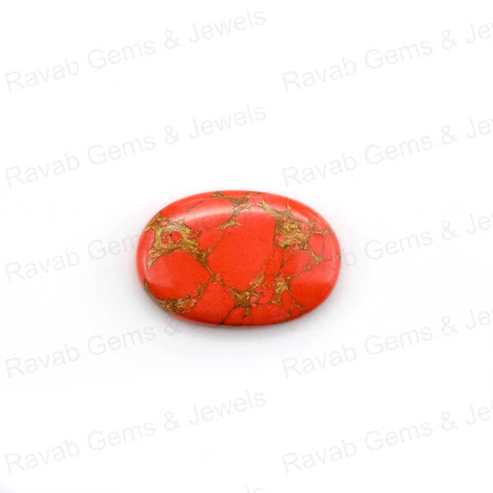 Top Quality Mohave Copper Red Turquoise 6x8mm to 20x30mm Oval Shape Flat Back Calibrated Loose Gemstone Cabochon for Jewelry