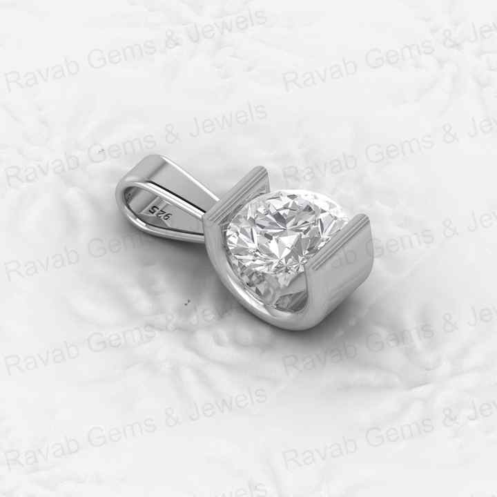New Arrival Solid 925 Sterling Silver Cubic Zirconia 10mm Brilliant Round Cut Chunky Tiny Pendant for Women Fine Jewelry