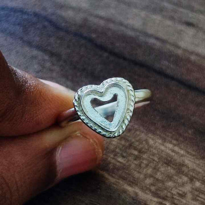 Top Quality Genuine 925 Sterling Silver Heart Shape 7mm Semi-Mount Blank Setting Empty Ring For Women Fine Handmade Jewelry