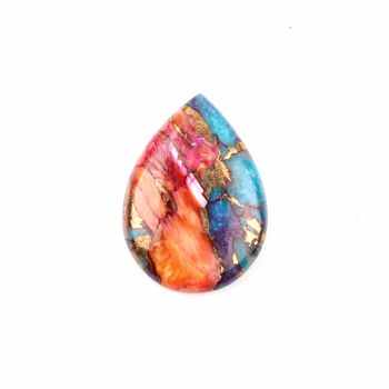 High Quality Natural Purple and Orange Copper Turquoise Loose 16x22mm Smooth Pear Shape Briolette Gemstone for Making Jewelry