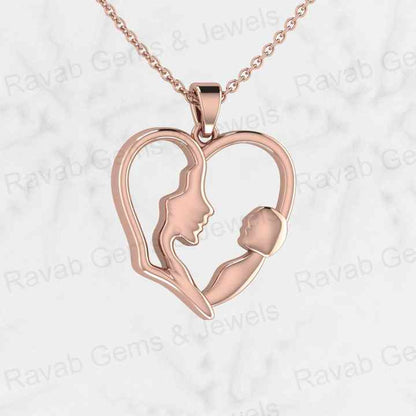 Best Selling 21mm Crescent Heart Pendant Necklace Genuine 925 Silver With Gold Mom Baby Love Personalized Keepsake Fine Jewelry