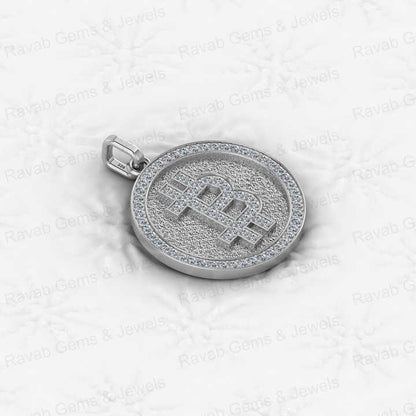 Best Selling 925 Sterling Silver 25mm Coin Initial B With CZ Custom Hip Hop Style Mens Pendant Elegant Personalized Fine Jewelry