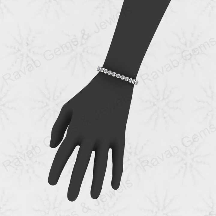 Best Quality Solid 925 Sterling Silver 18K Gold Plated Heart Beaded Link Chain CZ Prong Setting Bracelet for Girls & Women