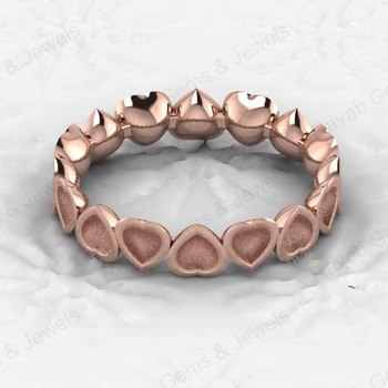 925 Genuine Sterling Silver Semi Mount Ring Ultimate Heart Bezel Eternity Blank Design Resin Ashes Good Keepsake Jewelry