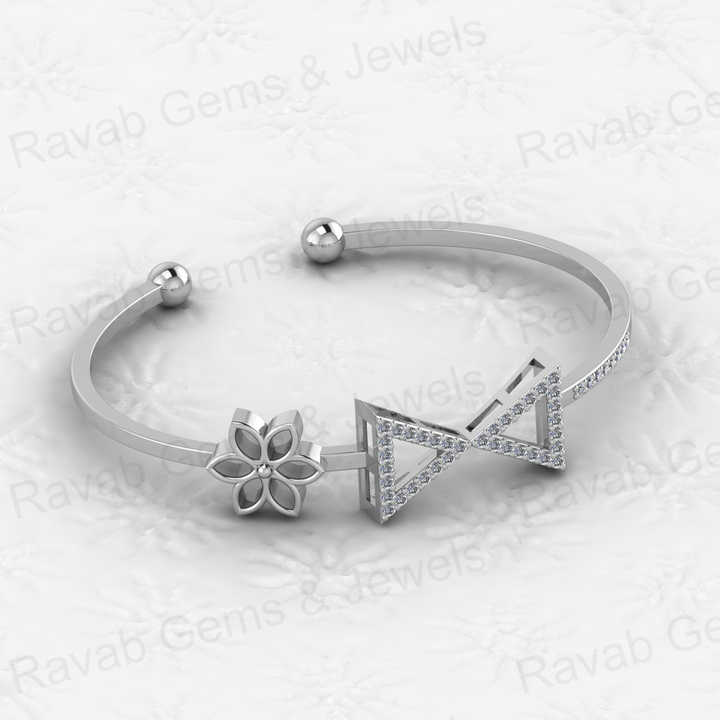 Best Selling Solid 925 Sterling Silver Flower & Power Drum Semi Mount Blank Setting Cuff Adjustable Bangle for Women Jewelry