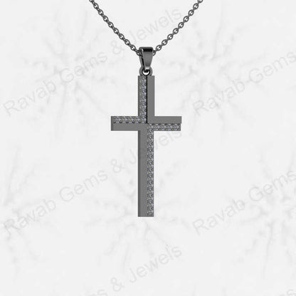 Christmas Sale Solid 925 Sterling Silver Rhinestone Cries Cross CZ Pave Jesus Necklace Pendant for Men & Women Fine Jewelry
