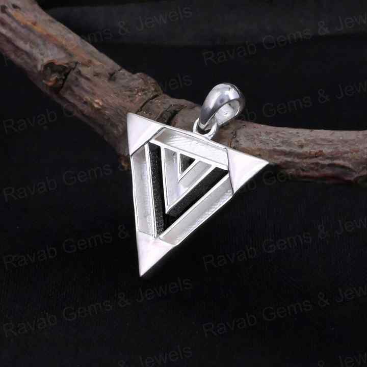 High Quality 925 Silver 25mm Double Triangle Blank Bezel Setting For Pour Resin Horse Hair Good Luck Keepsake Breastmilk Jewelry