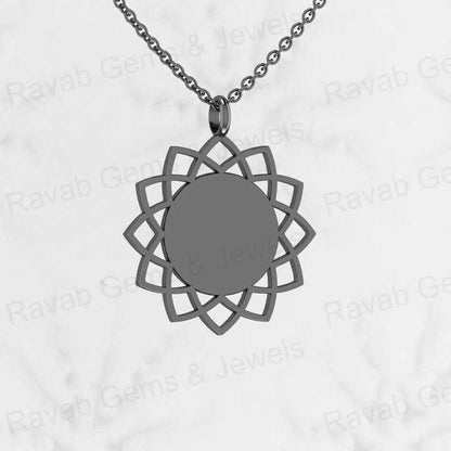 Top Quality Genuine Solid 925 Sterling Silver 21mm Flower of Life Sunflower Pendant Personalized Nature Lover Necklace Jewelry