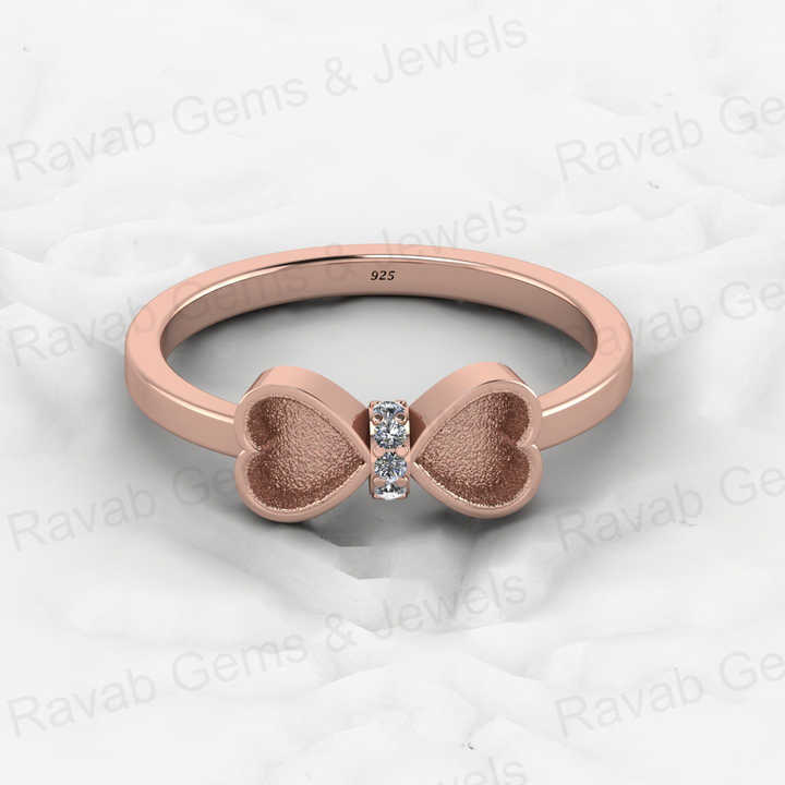 Solid 925 Sterling Silver 4mm Heart Semi Mount Blank Setting Coquette Bow Ring for Breastmilk & Keepsake Resin Ceramic Jewelry
