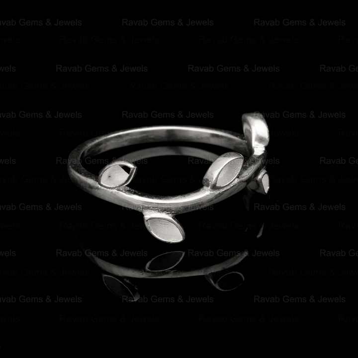 Hot Selling Keepsake Breastmilk DIY Jewelry 925 Silver 2x4mm Marquise Leaf Branch Design Semi Mount Blank Bezel Setting Ring