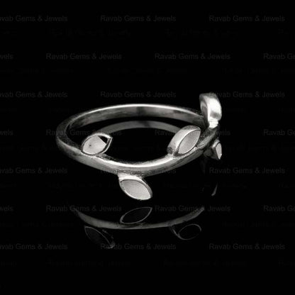 Hot Selling Keepsake Breastmilk DIY Jewelry 925 Silver 2x4mm Marquise Leaf Branch Design Semi Mount Blank Bezel Setting Ring