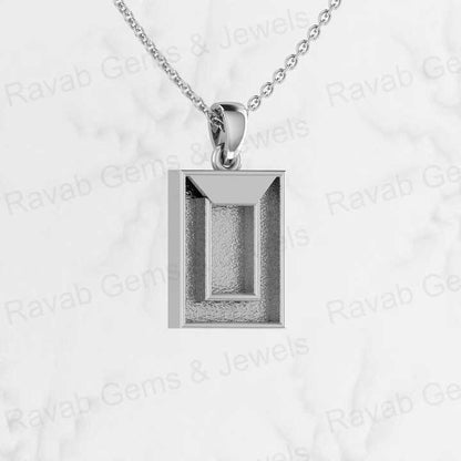 Hot Selling 925 Sterling Silver 12x16mm Mirror Frame Semi Mounting Blank Charm Pendant for Resin & Ashes Work Jewelry Findings