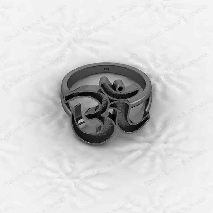 Genuine 925 Silver Indian Lord Shiva Symbol Semi Mount Blank Setting Ring Good for Resin & Ashes Work Keepsake DIY Jewelry