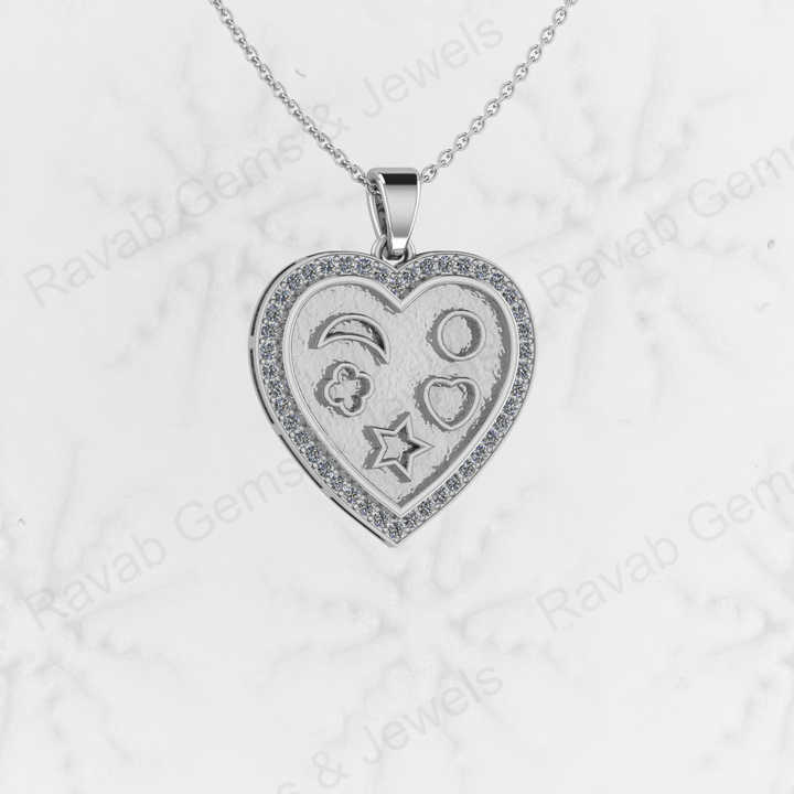 Best Selling Genuine 925 Sterling Silver 25mm Heart Clover CZ Charm Pendant Semi Mount Blank Setting Good for Resin DIY Jewelry
