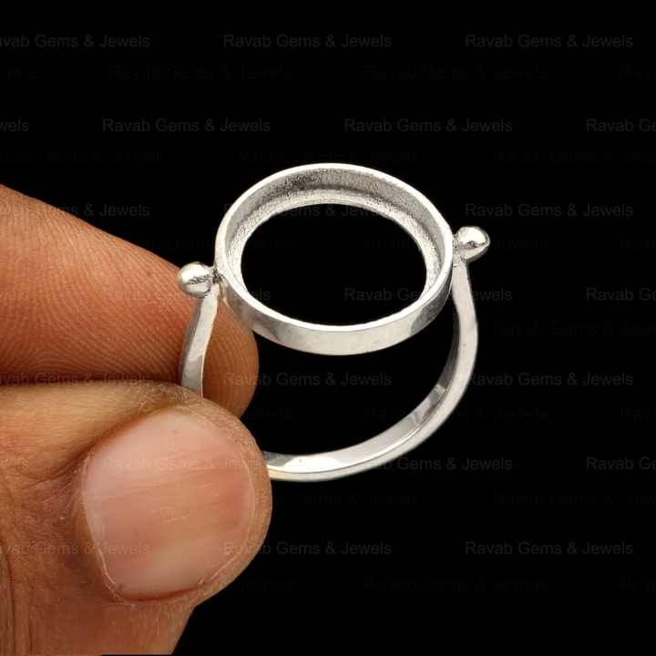 Top Selling Sterling Solid Silver 12mm Round Coin Eternity Band Semi Mount Blank Bezel Setting Ring Good for Gemstone Jewelry