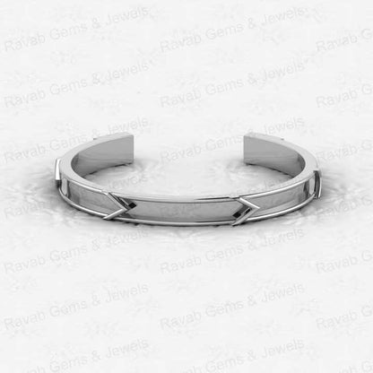 Solid 925 Silver Adjustable Cuff Bangle 4.5mm Arrow Design Semi Mount Blank Setting for Breastmilk Jewelry Resin Work & Ashes