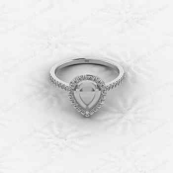 Best Quality 925 Silver 6x8mm Semi Mount Blank Setting Ring Ashes Resin Jewelry Findings for Wedding Jewelry Pear Gemstone