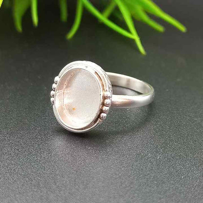 Genuine Solid 925 Sterling Silver Oval Cup 8x10MM Round Bezel Setting Semi-Mount Blank Setting Simple Band Fine Ring For Women