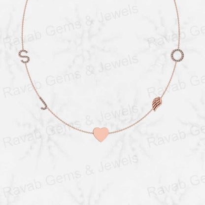 High Quality 925 Sterling Silver Leaf Heart Circle Initial Letter Gold Vermeil Personalized Charm Pendants Necklace Fine Jewelry