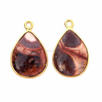 Top Quality 12x16mm Bird Eye Smooth Briolette Gemstone Bezel Fine Sterling Silver Pear Shape Pendant Necklace With Good Quality