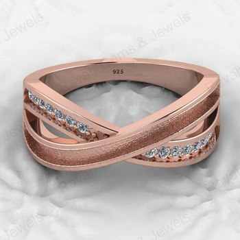 High Quality 925 Sterling Silver Cross Band Semi Mounting Bezel Ring Setting With CZ Resin Ashes Work Customizable Size Jewelry