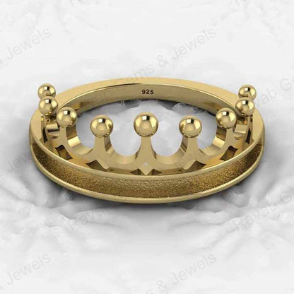 925 Silver Princess Crown Semi Mount Blank Bezel Setting Channel Ring Good for Ashes & Resin Work Keepsake Breastmilk Jewelry