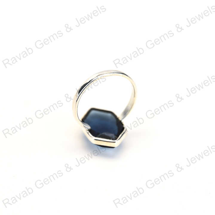 Best Selling Solid 925 Sterling Silver Neon Apatite Hydro Quartz Checker Cut Setting Ring for Women Fine Handmade Jewelry