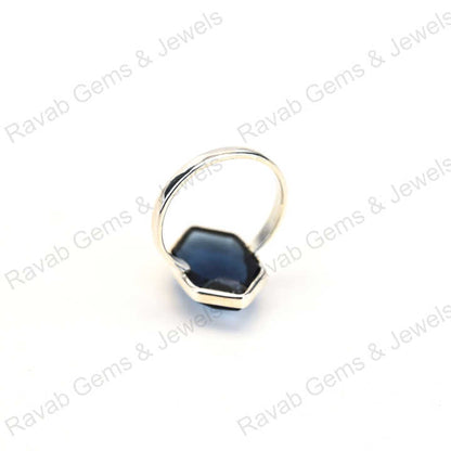 Best Selling Solid 925 Sterling Silver Neon Apatite Hydro Quartz Checker Cut Setting Ring for Women Fine Handmade Jewelry