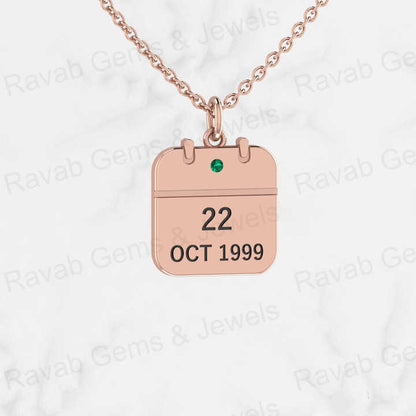 Best Quality 925 Sterling Silver Fine Jewelry Personalized Calendar Memorial Date Pendant 13x17mm for Friends and Loved Ones