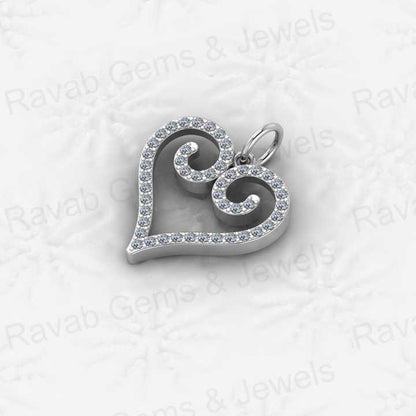 Best Quality Solid 925 Sterling Silver Flower Swirl Heart Fine Fashion CZ Pendant for Women Valentine Best Gift Necklace