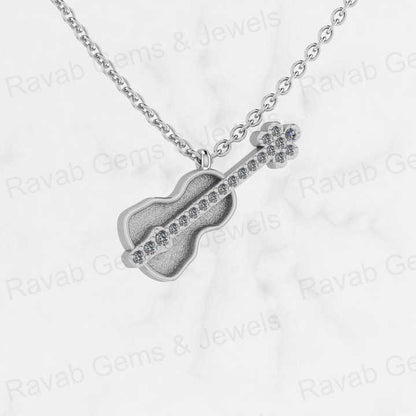 Solid 925 Sterling Silver 18x21mm Semi Mounting Charm Pendant Setting for Violin Music Lover Resin Ashes Work Jewelry Findings